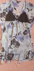 Apt. 9 blue floral slip dress and robe set